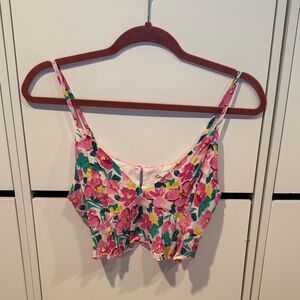 Miss Selfridge Pink Floral Crop Top